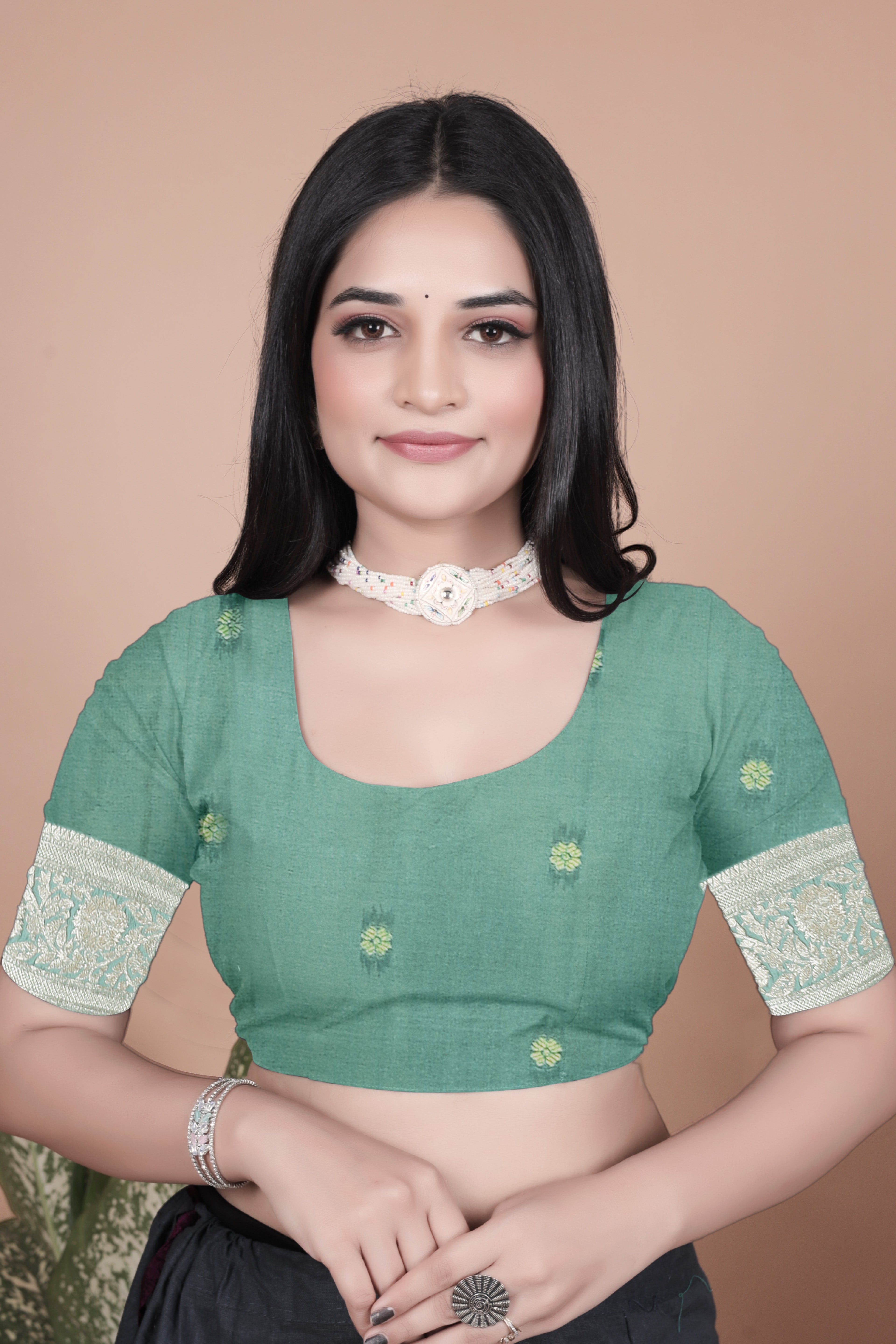 Banarasi silk saree with peacock pallu