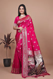 Banarasi silk saree with peacock pallu