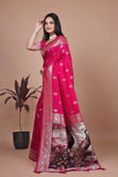 Banarasi silk saree with peacock pallu