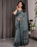 cotton linen saree