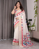 cotton linen saree