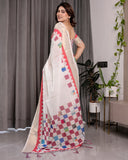 cotton linen saree