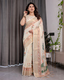 cotton linen saree