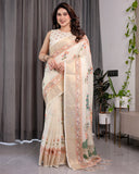 cotton linen saree