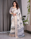 cotton linen saree