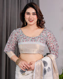 cotton linen saree