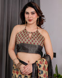 cotton linen saree