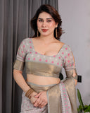 cotton linen saree