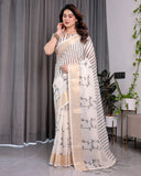 cotton linen saree