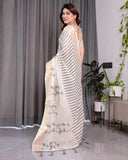 cotton linen saree