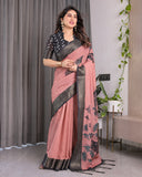 cotton linen saree