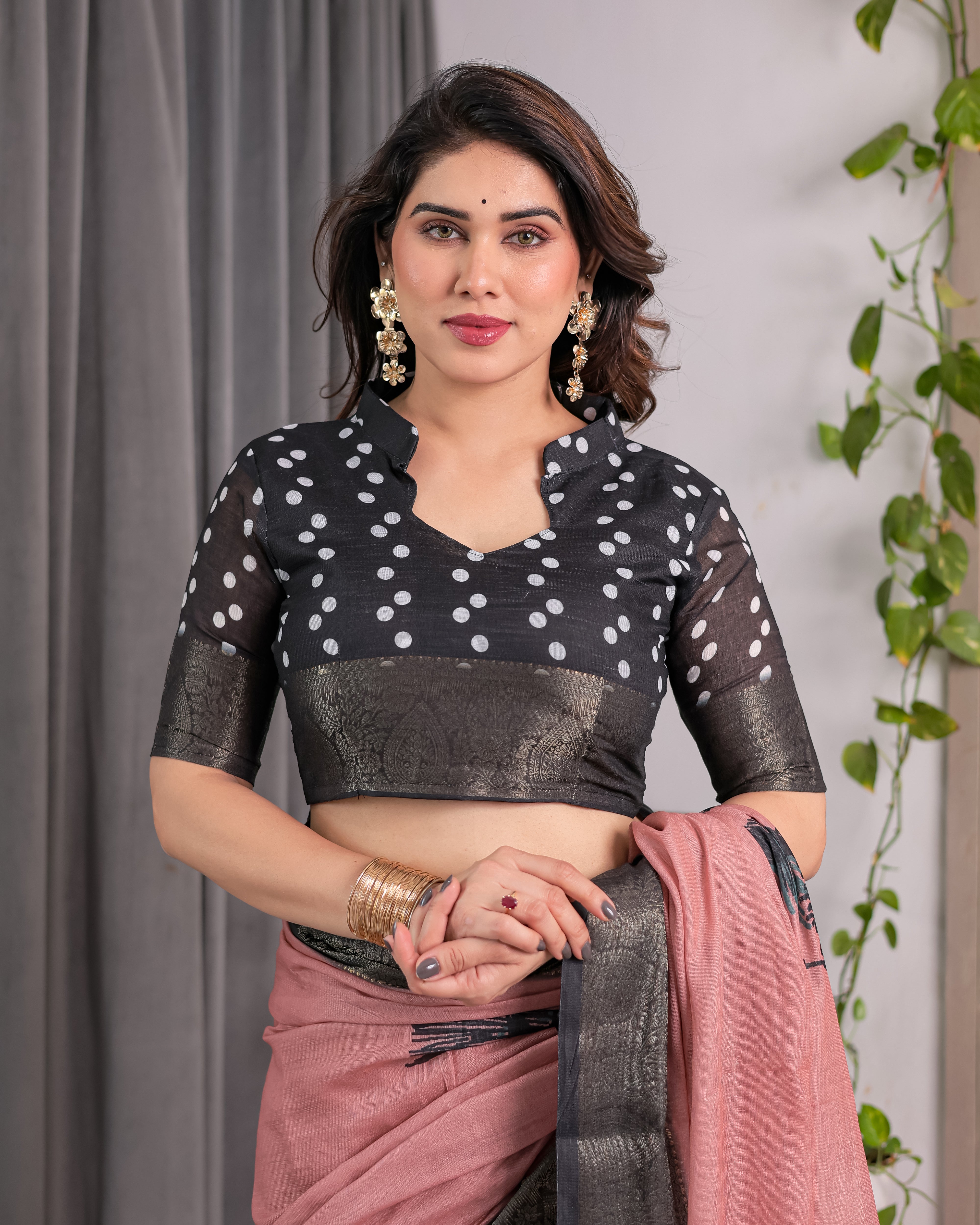 cotton linen saree