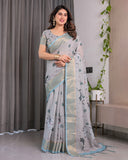 cotton linen saree
