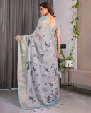 cotton linen saree