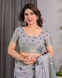 cotton linen saree