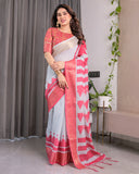 cotton linen saree