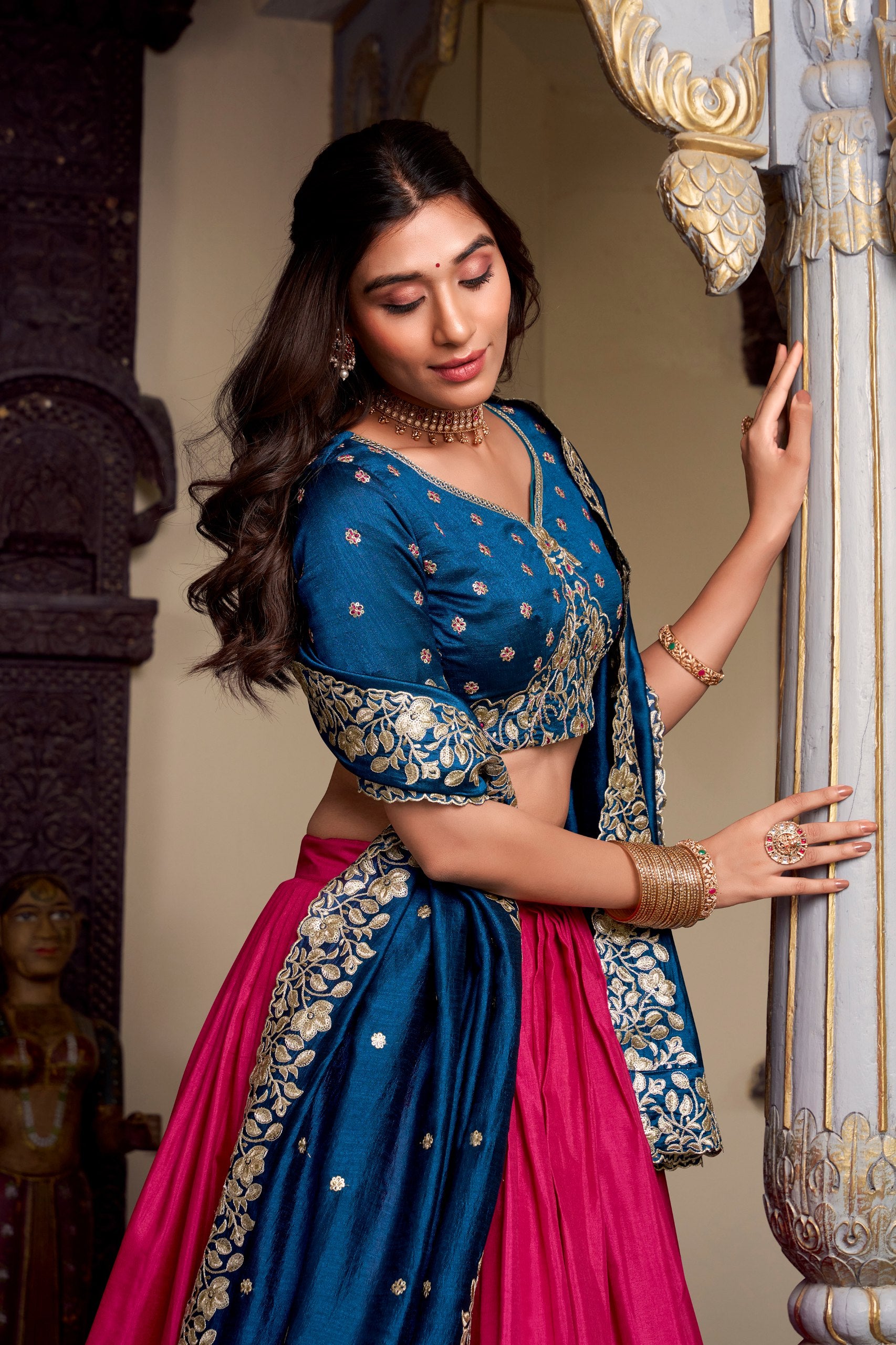 New silk lahenga choli