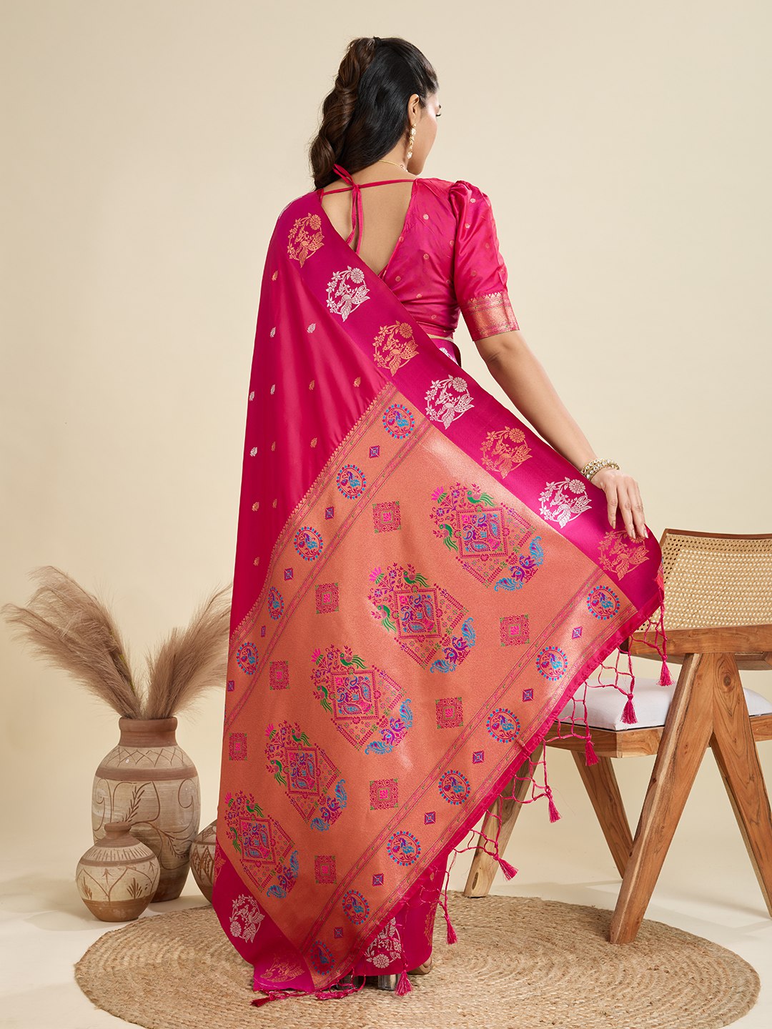 Premium kanjivaram paithani silk saree