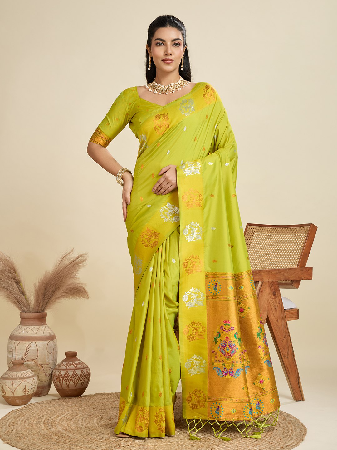 Premium kanjivaram paithani silk saree