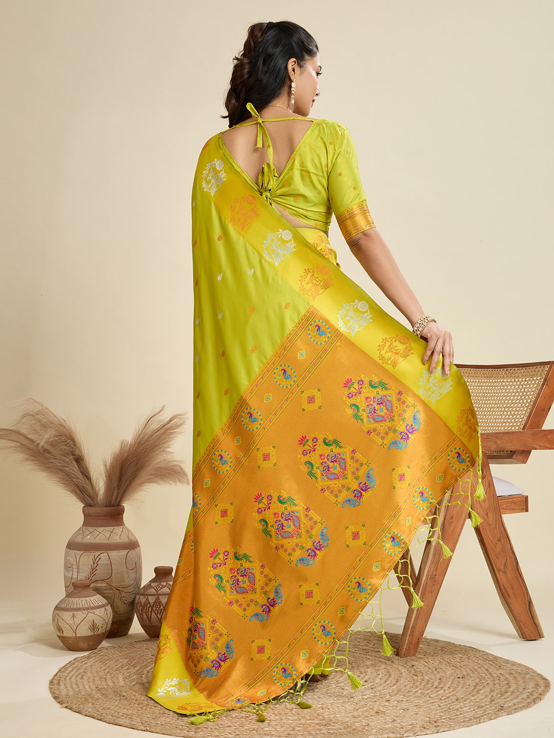 Premium kanjivaram paithani silk saree