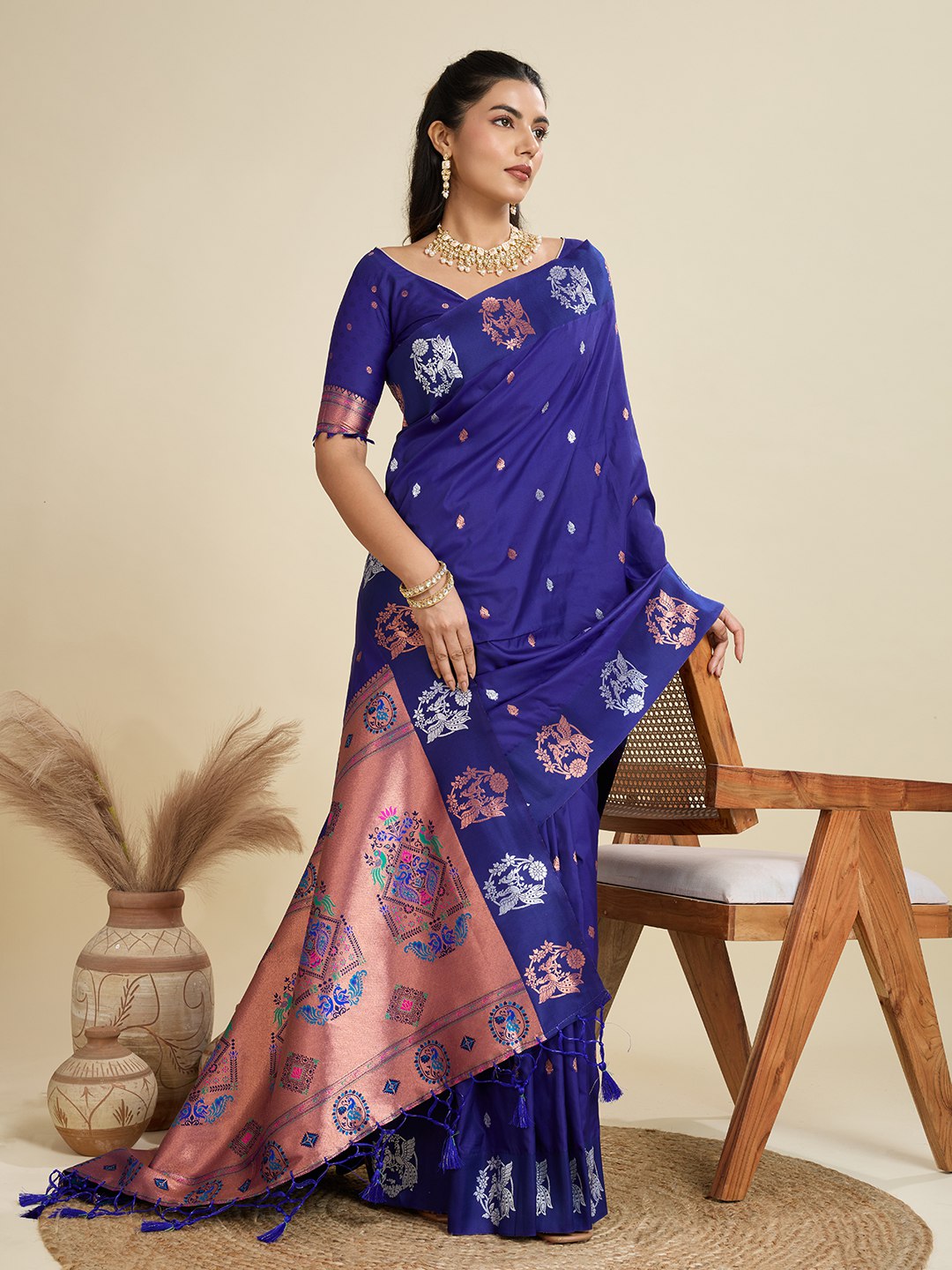 Premium kanjivaram paithani silk saree
