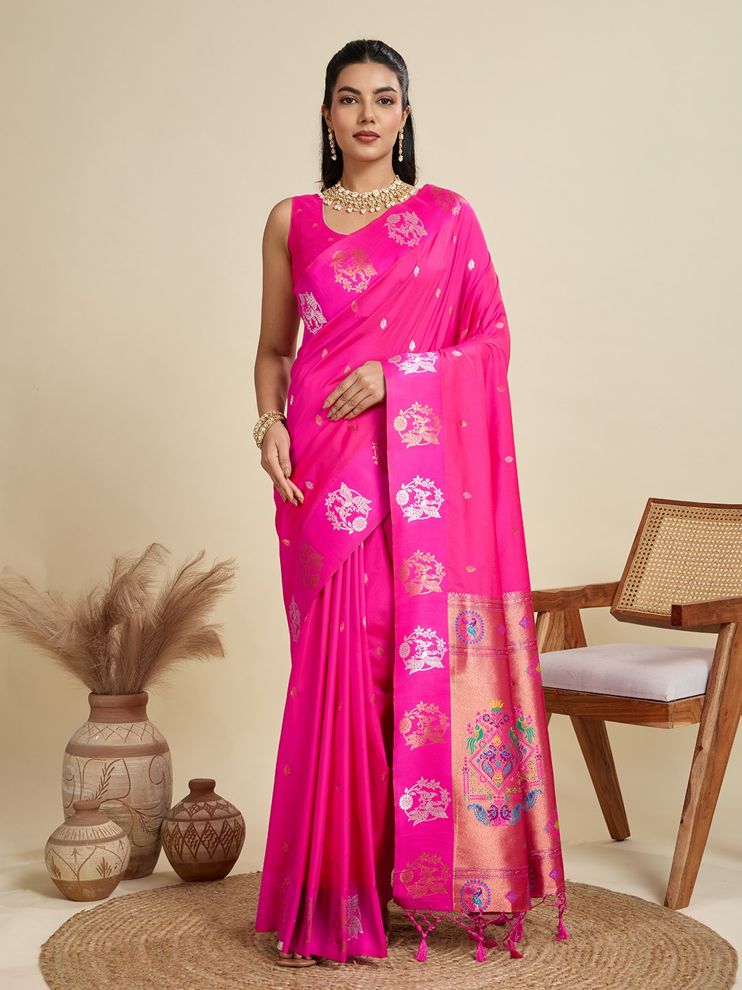 Premium kanjivaram paithani silk saree