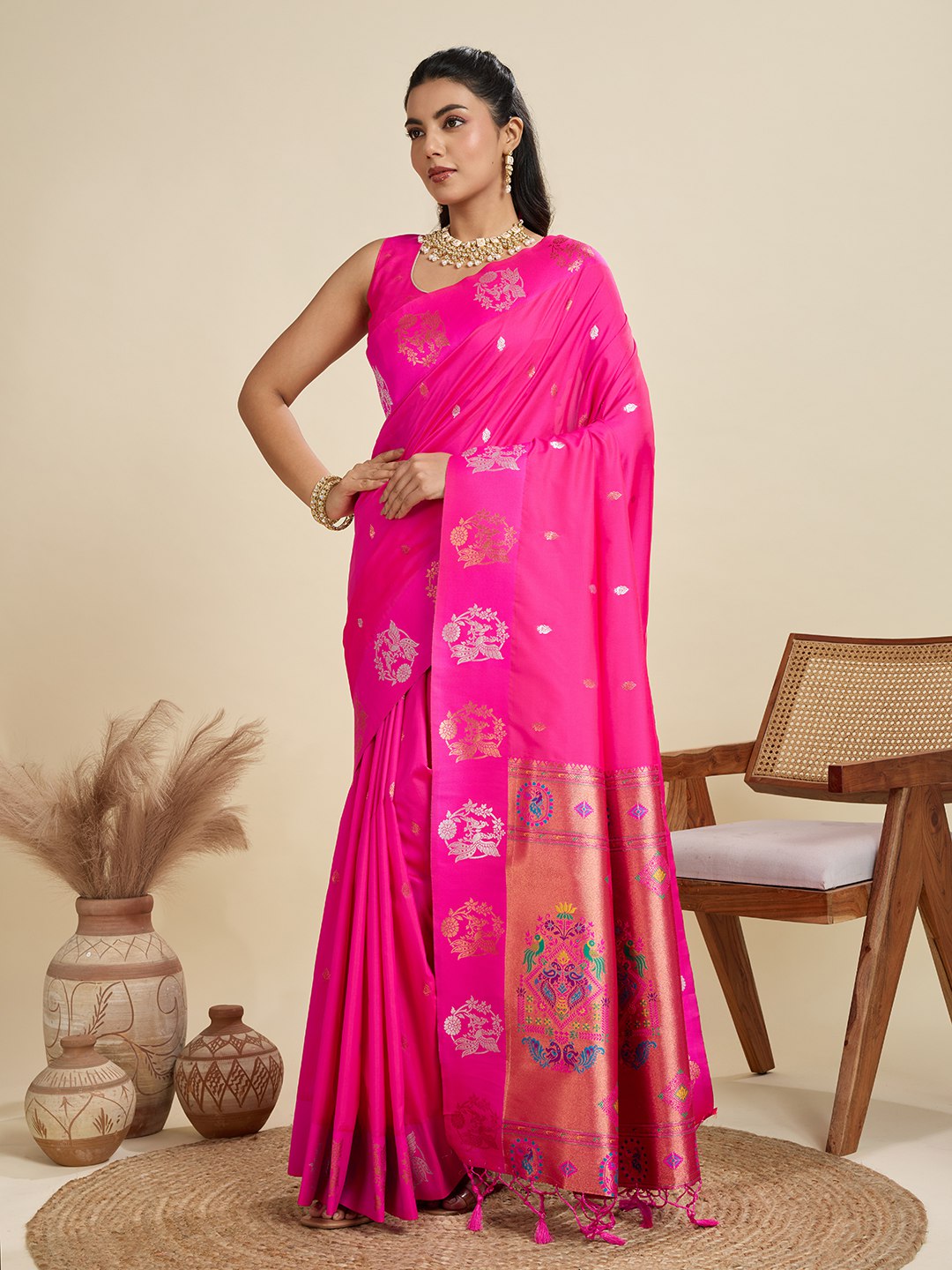 Premium kanjivaram paithani silk saree