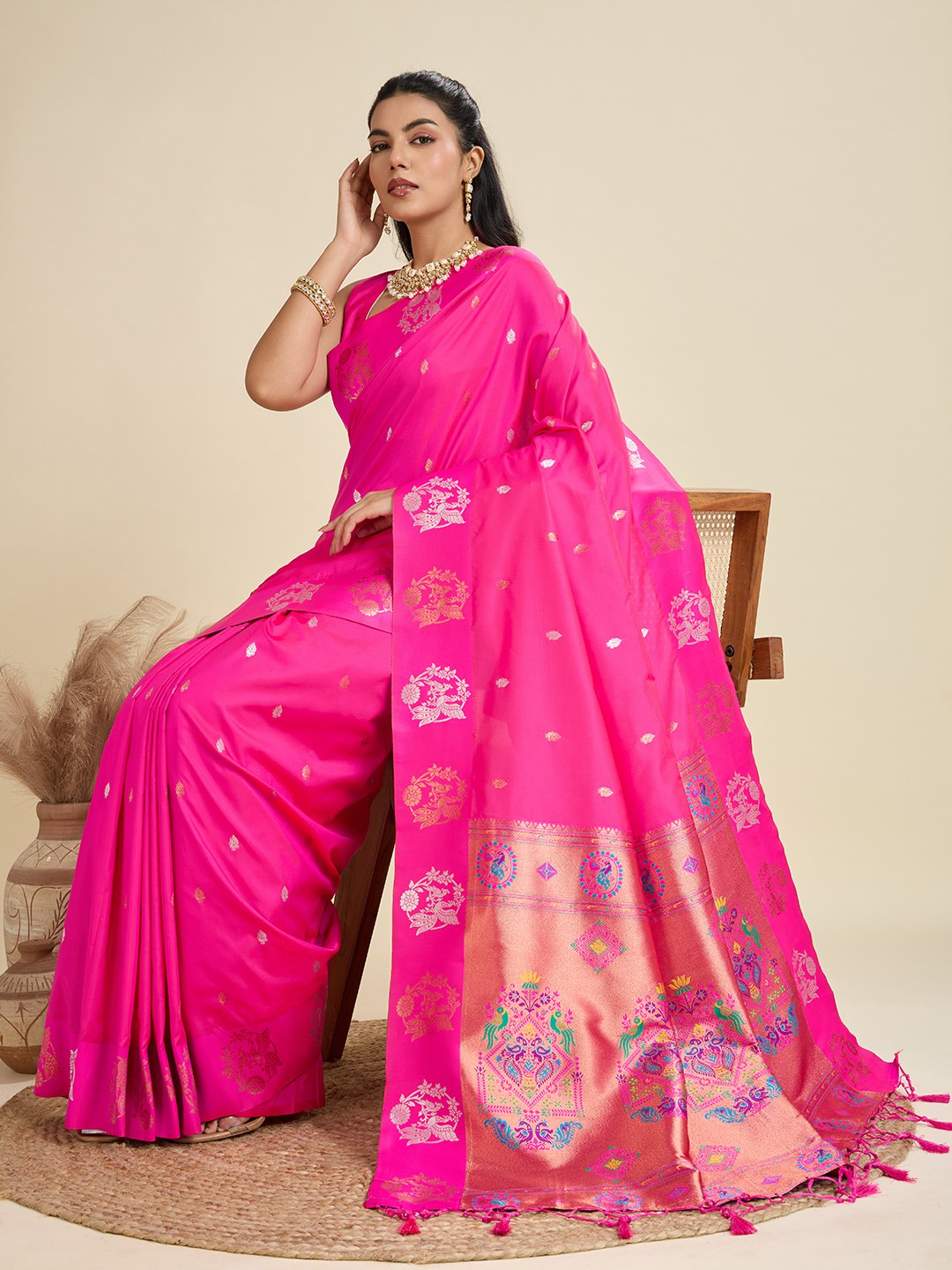 Premium kanjivaram paithani silk saree