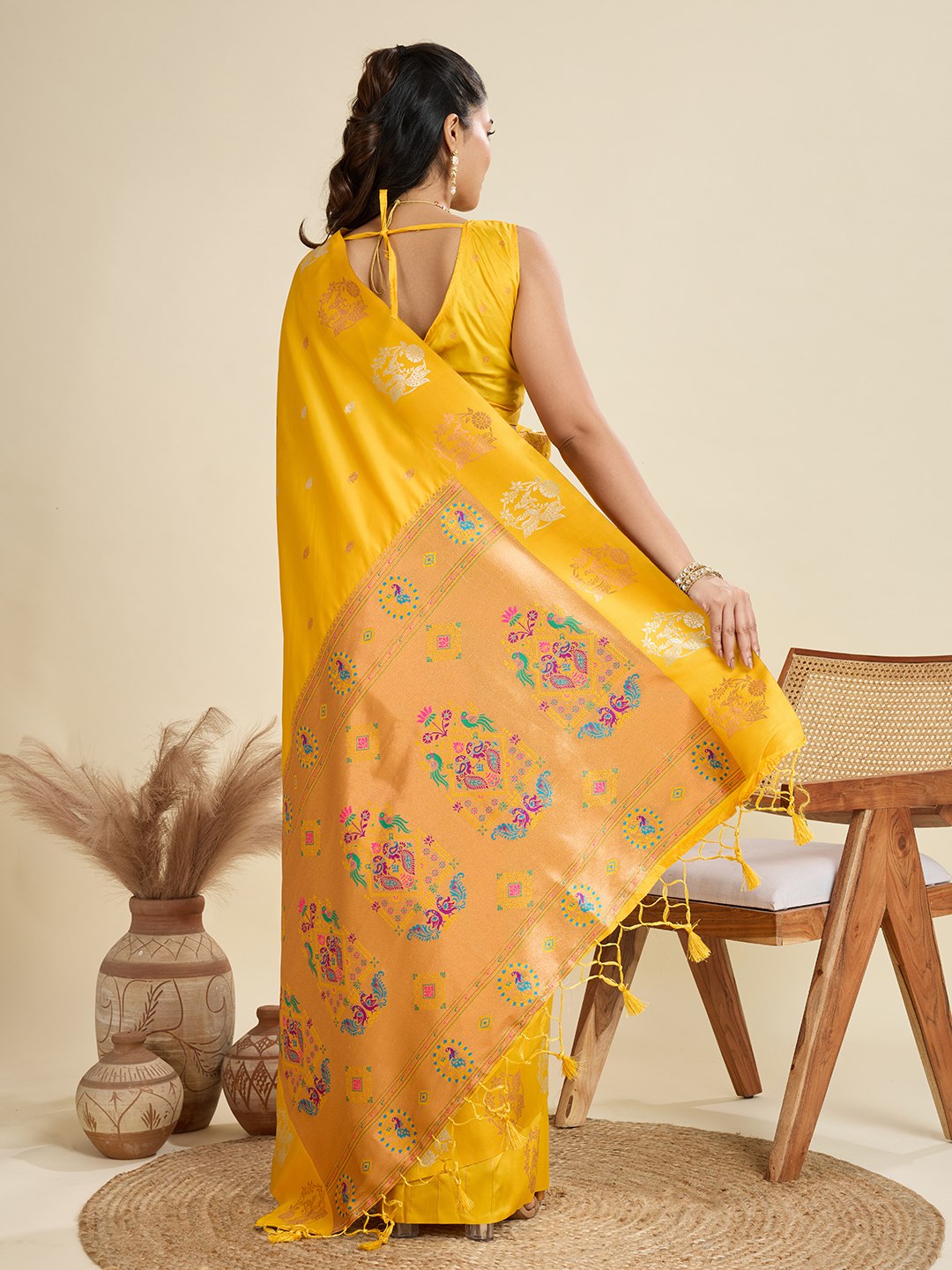 Premium kanjivaram paithani silk saree