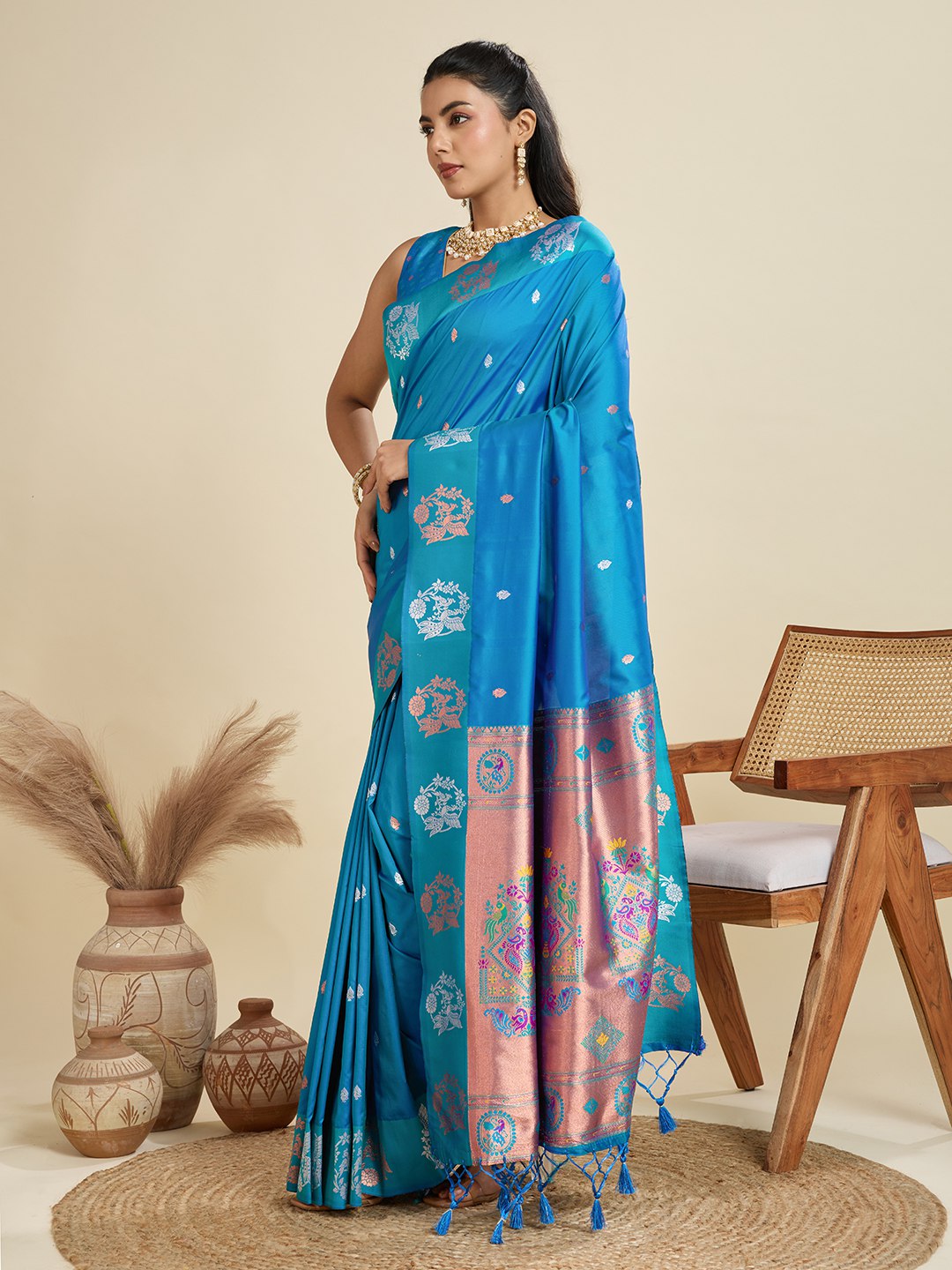 Premium kanjivaram paithani silk saree