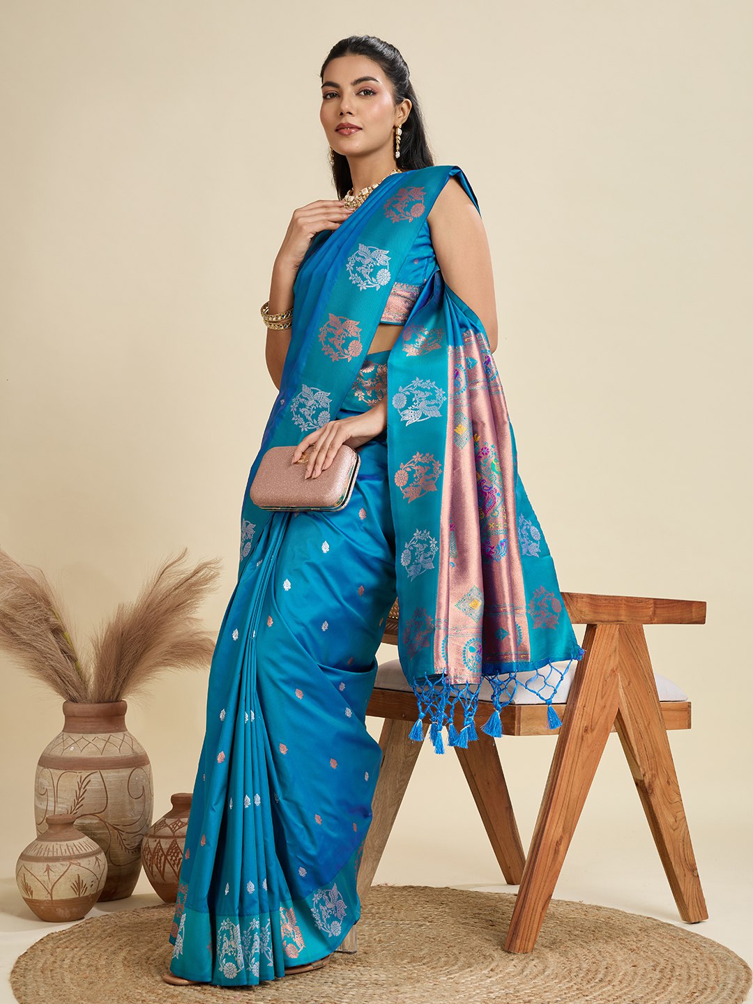 Premium kanjivaram paithani silk saree