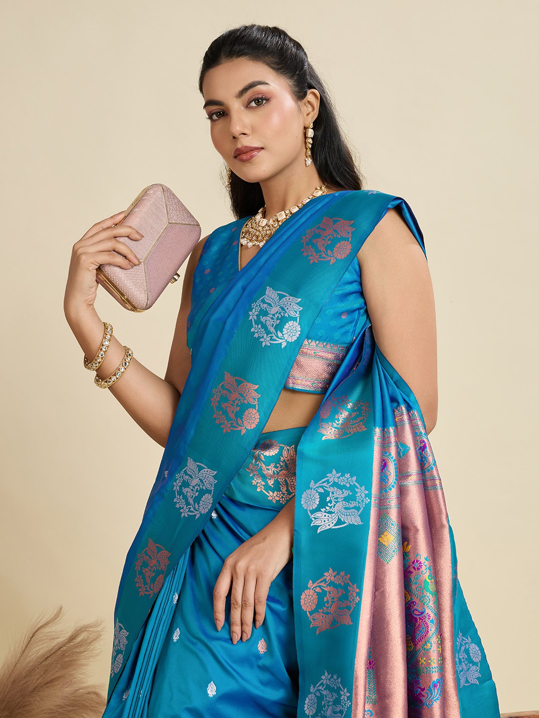 Premium kanjivaram paithani silk saree