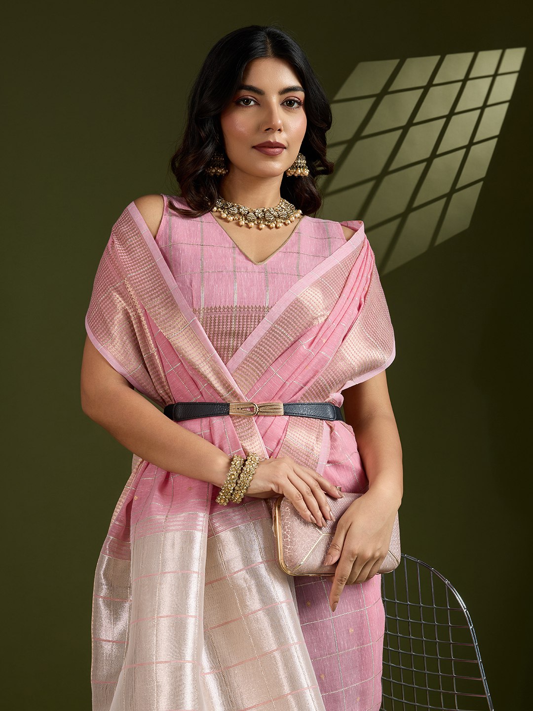 Premium soft tissue linen silk saree