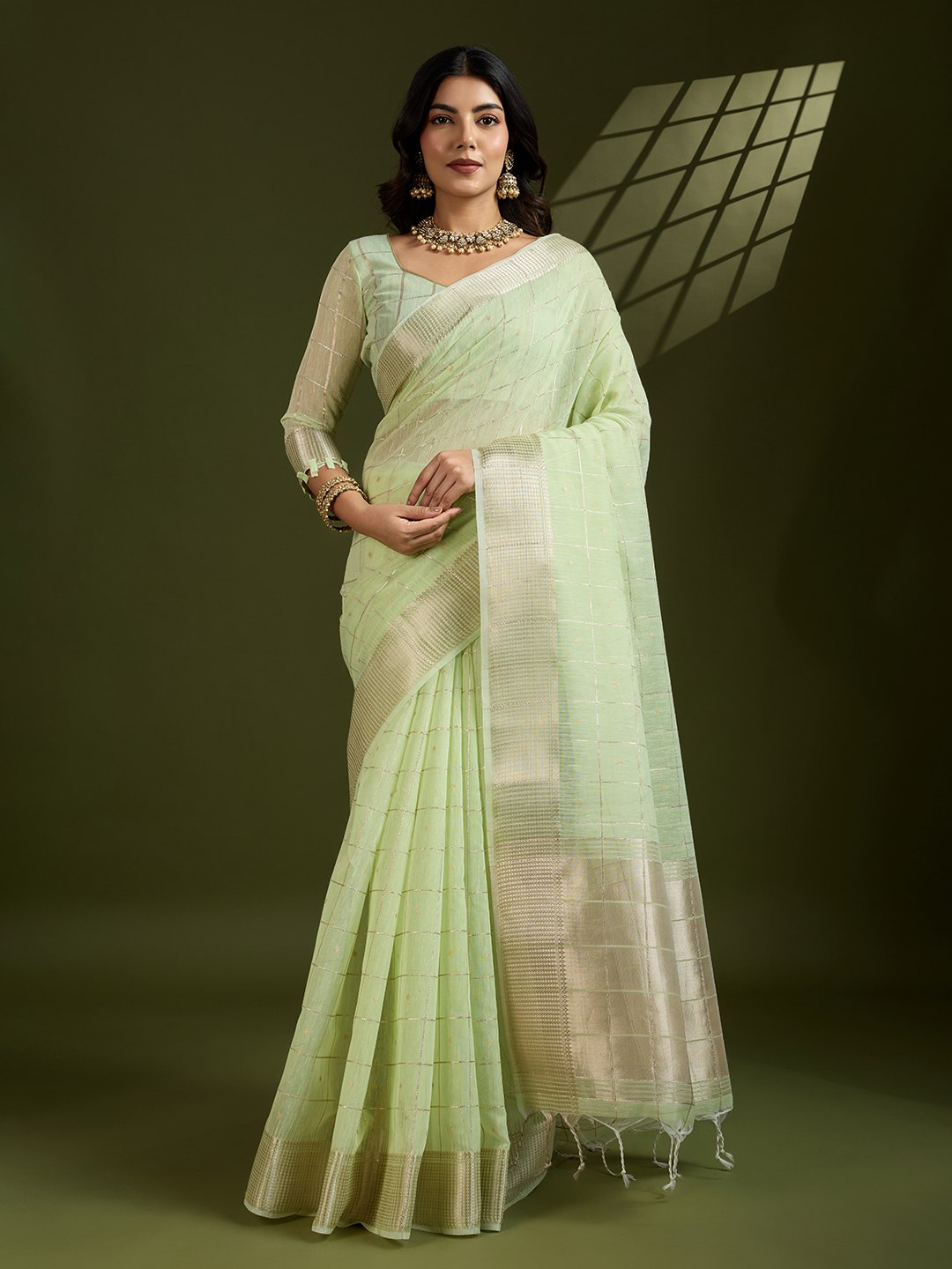 Premium soft tissue linen silk saree