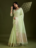 Premium soft tissue linen silk saree