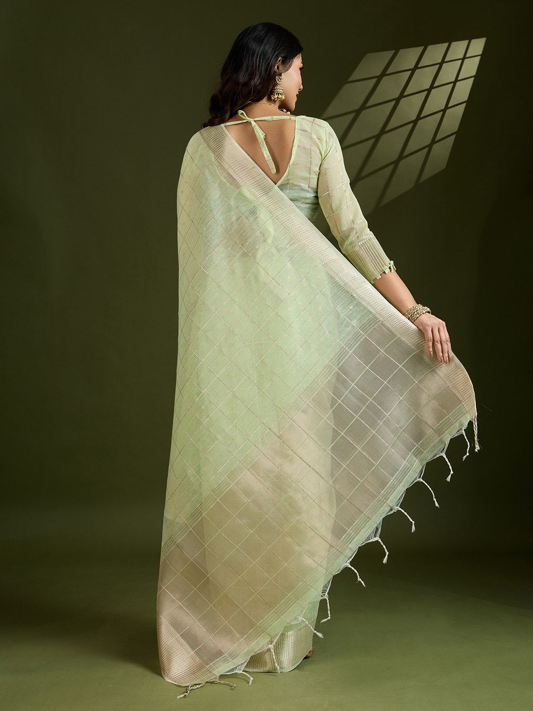 Premium soft tissue linen silk saree