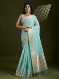 Premium soft tissue linen silk saree