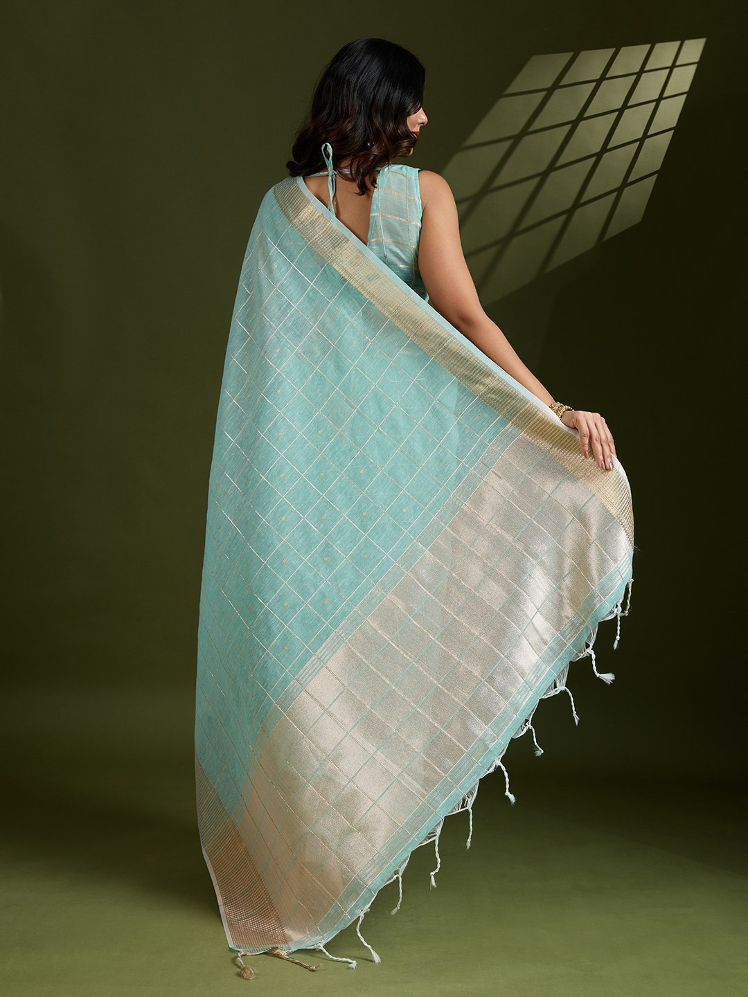 Premium soft tissue linen silk saree