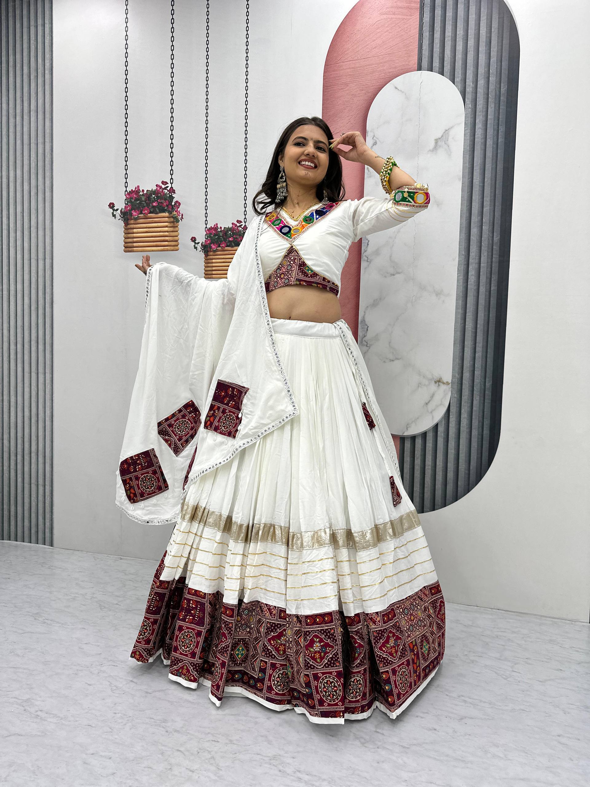Navratri Special Gamthi work Lehenga choli