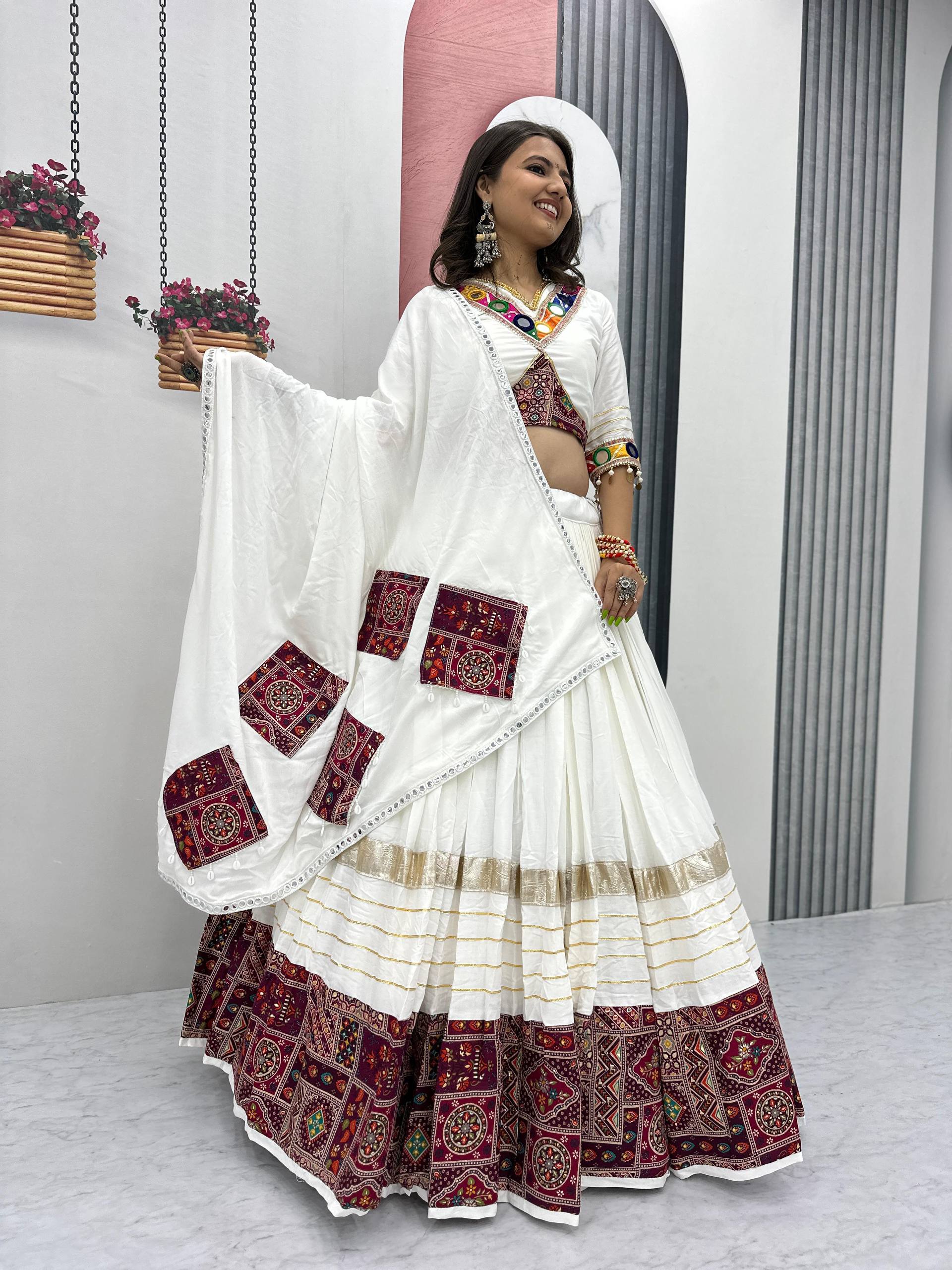 Navratri Special Gamthi work Lehenga choli