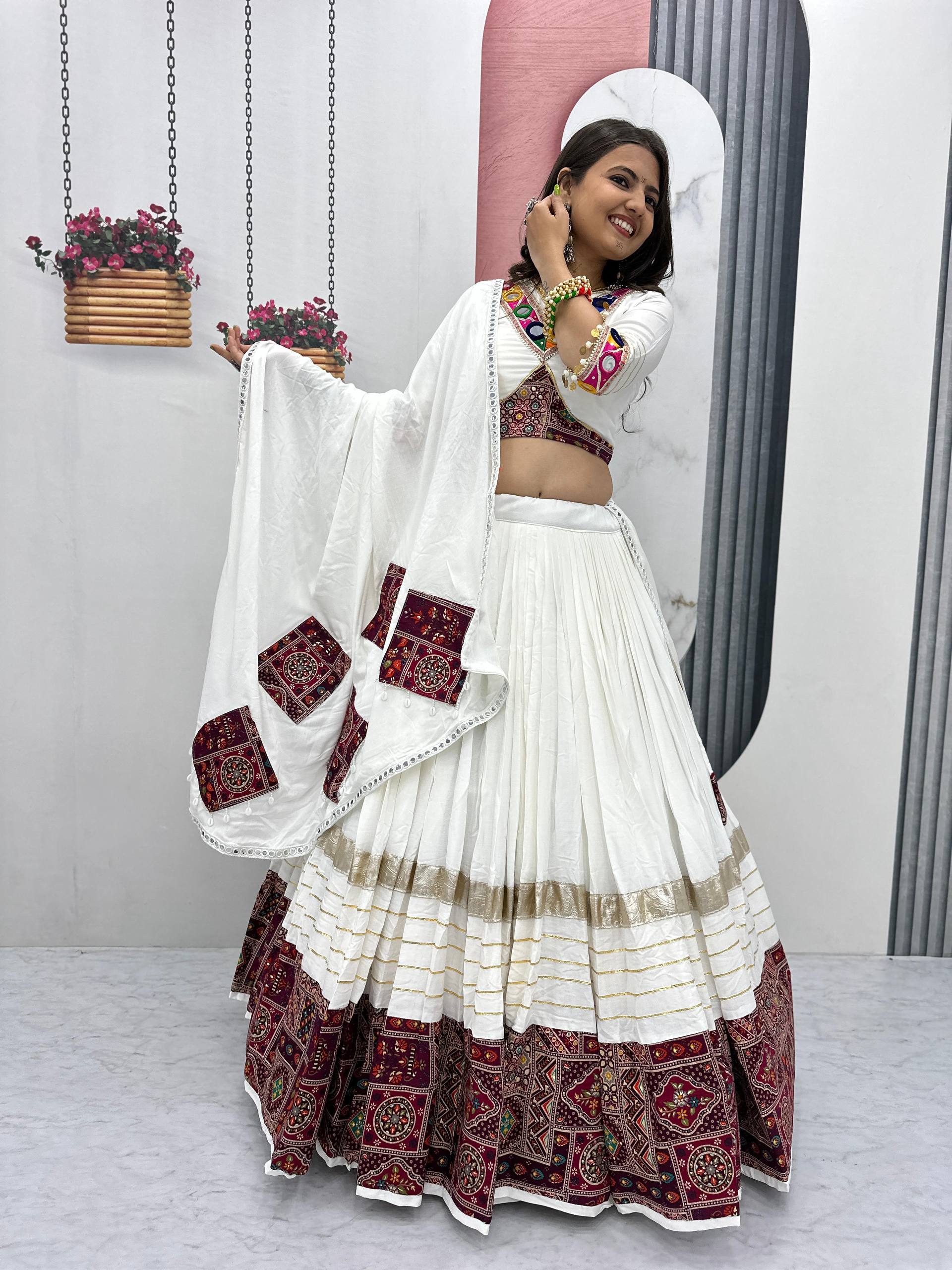 Navratri Special Gamthi work Lehenga choli