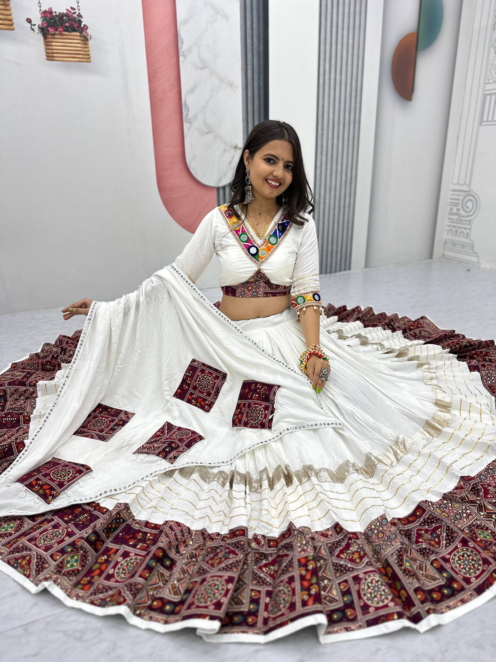 Navratri Special Gamthi work Lehenga choli
