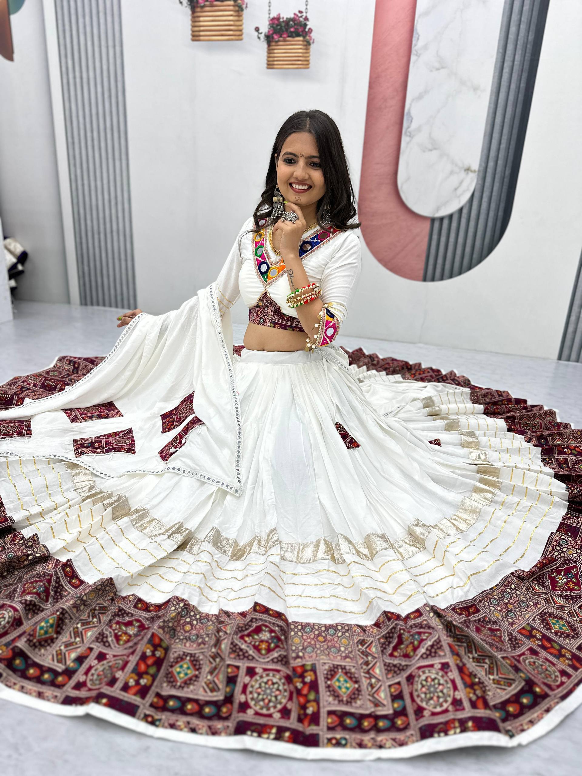 Navratri Special Gamthi work Lehenga choli