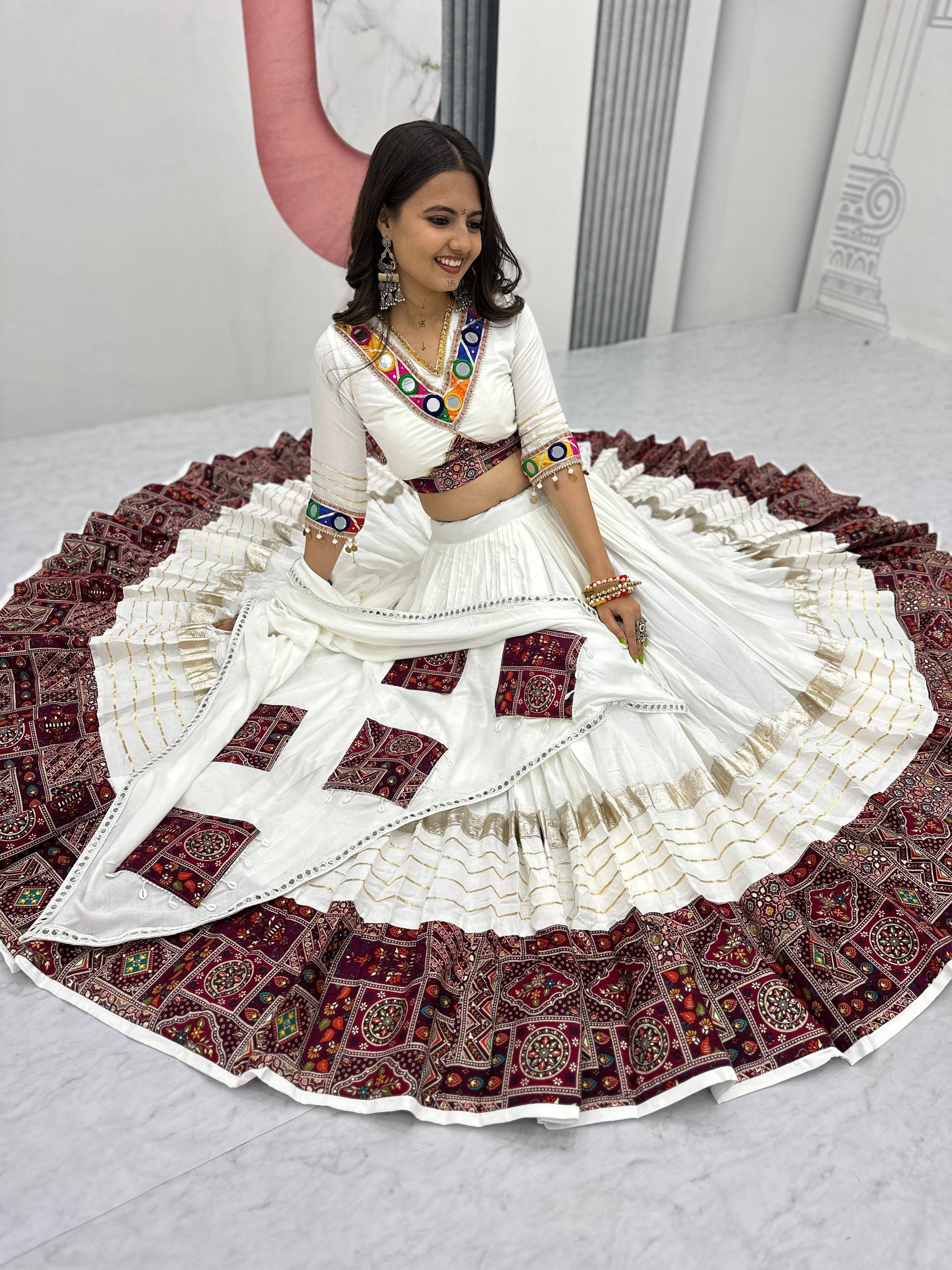 Navratri Special Gamthi work Lehenga choli