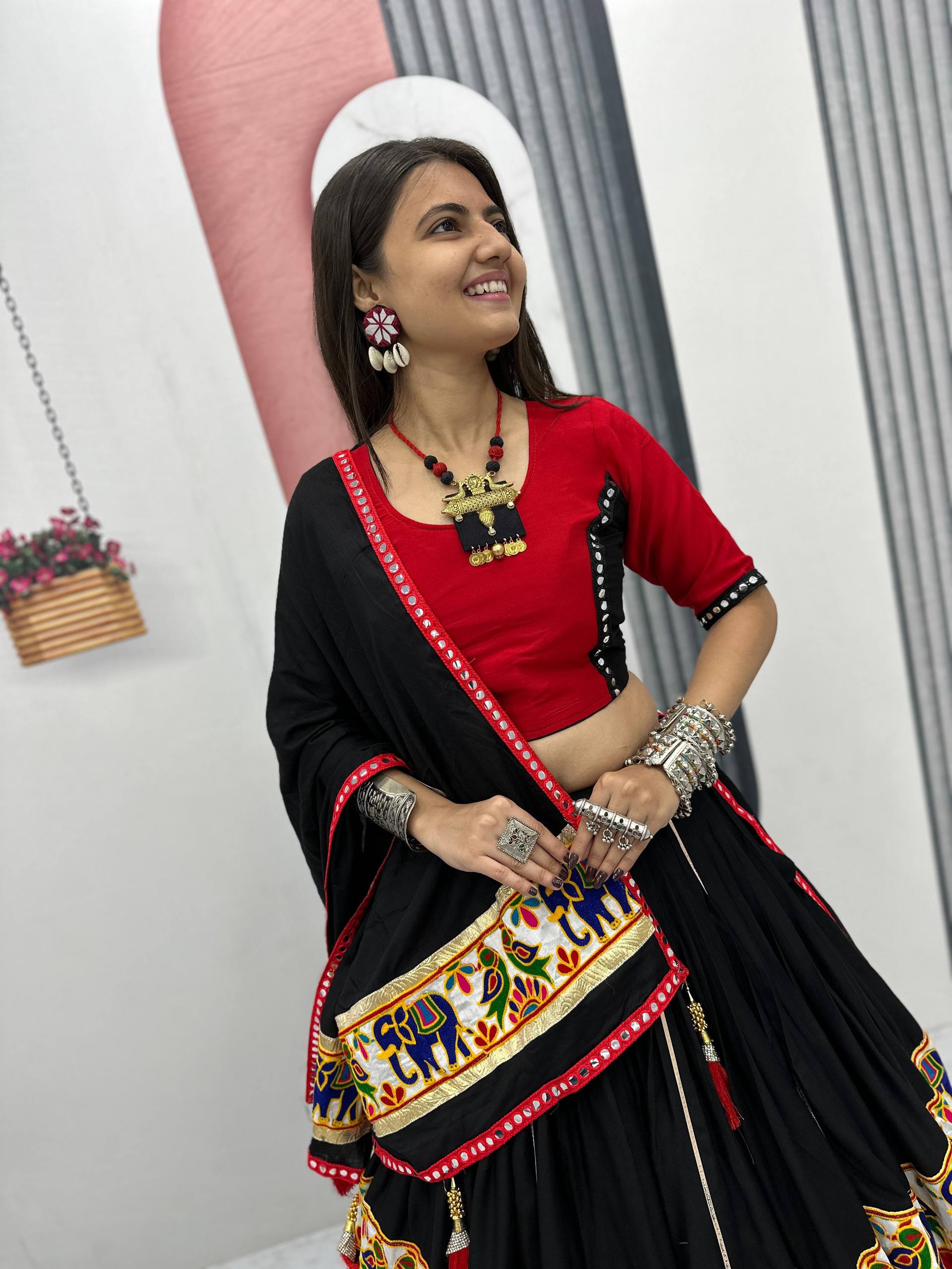 Navratri Special Gamthi work Lehenga choli