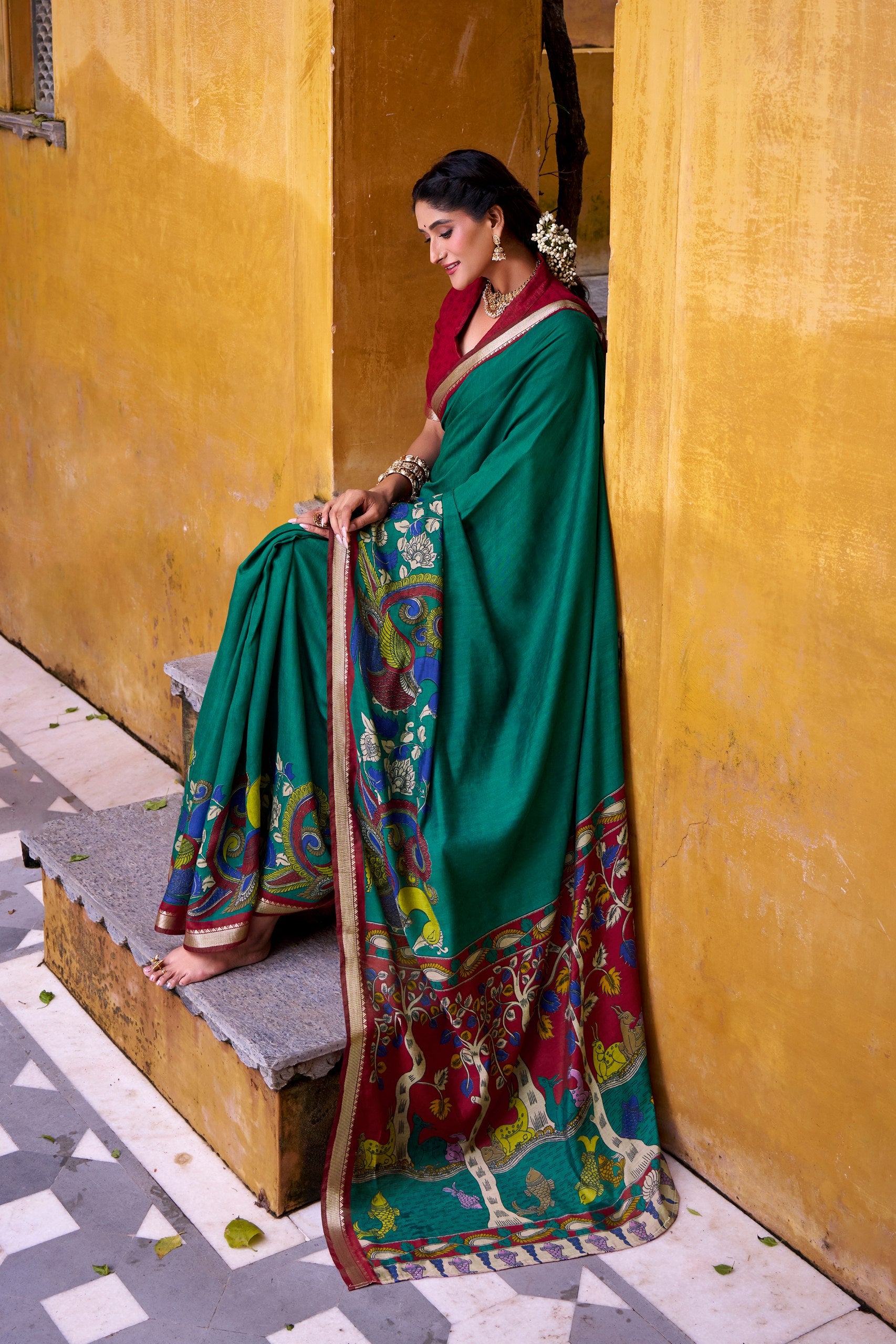 Viscos chanderi  premium silk saree