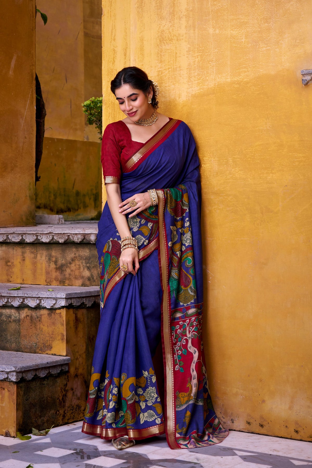 Viscos chanderi  premium silk saree