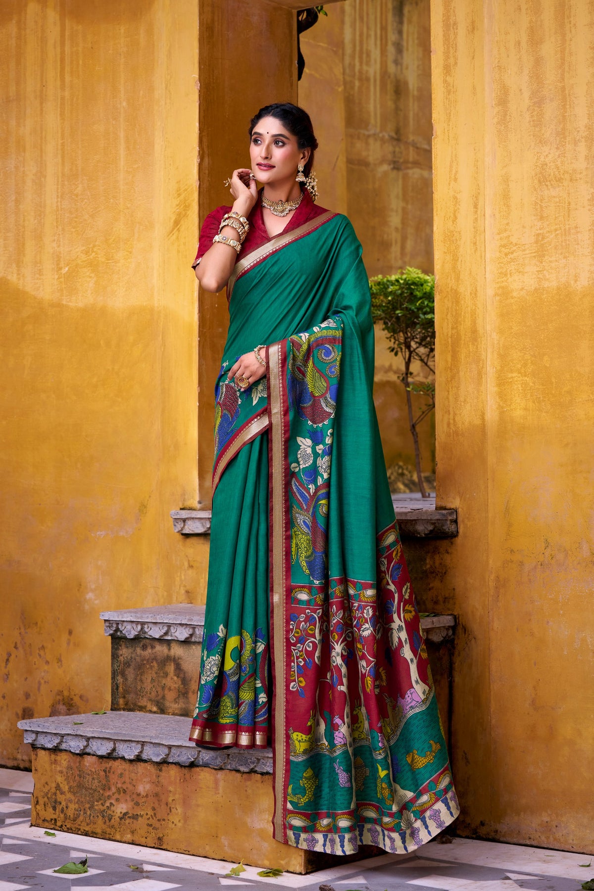 Viscos chanderi  premium silk saree