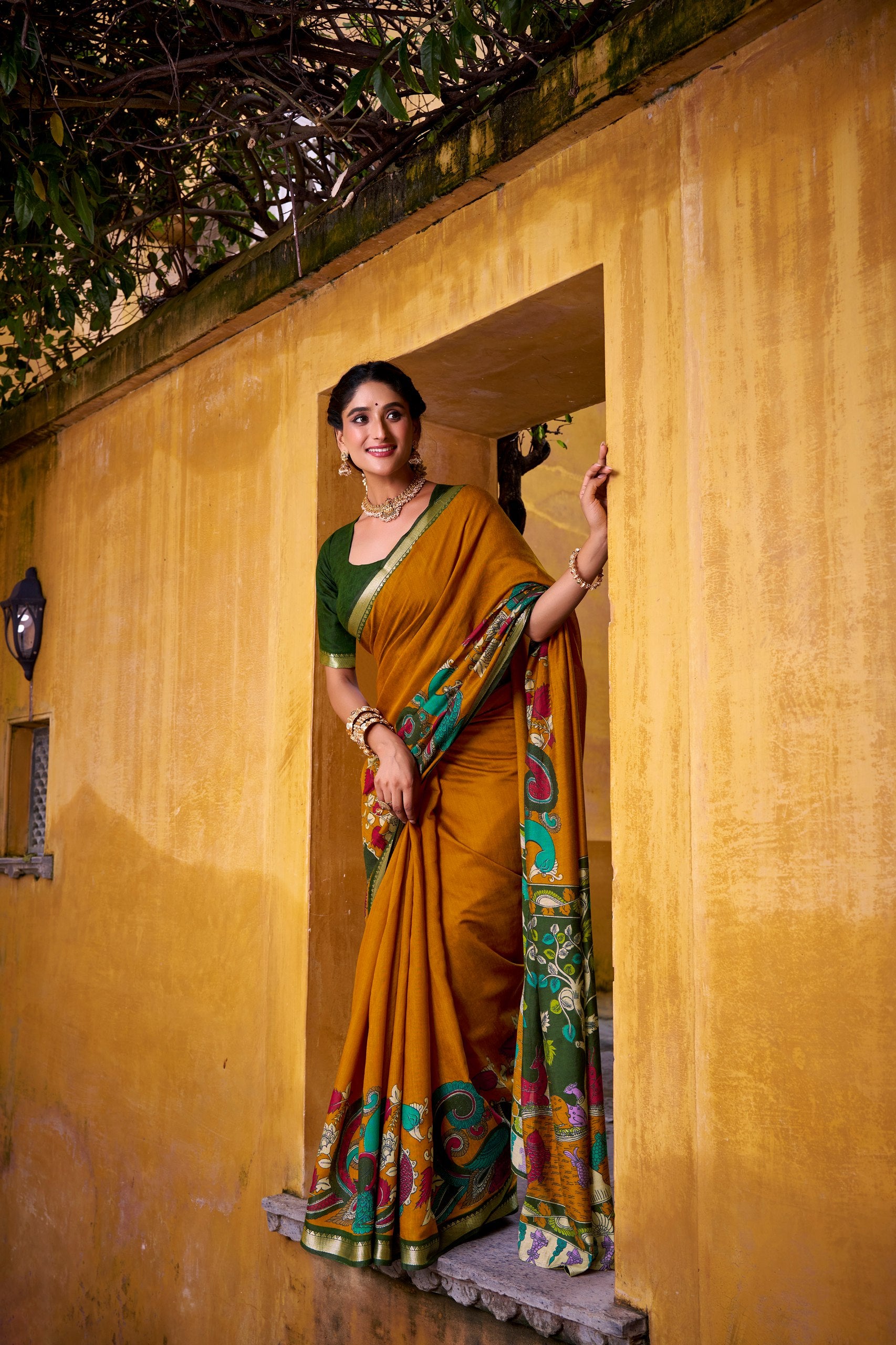 Viscos chanderi  premium silk saree