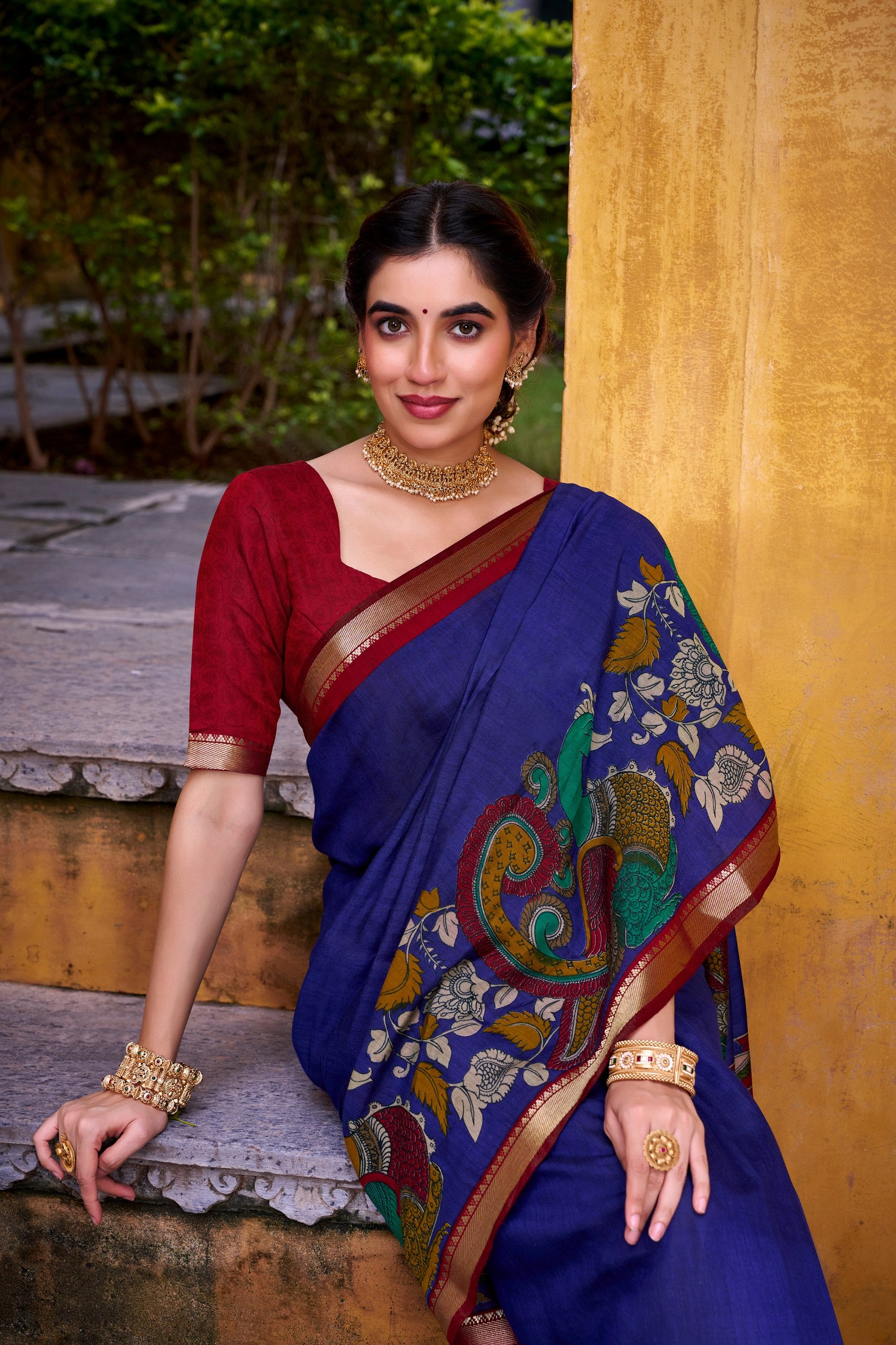 Viscos chanderi  premium silk saree